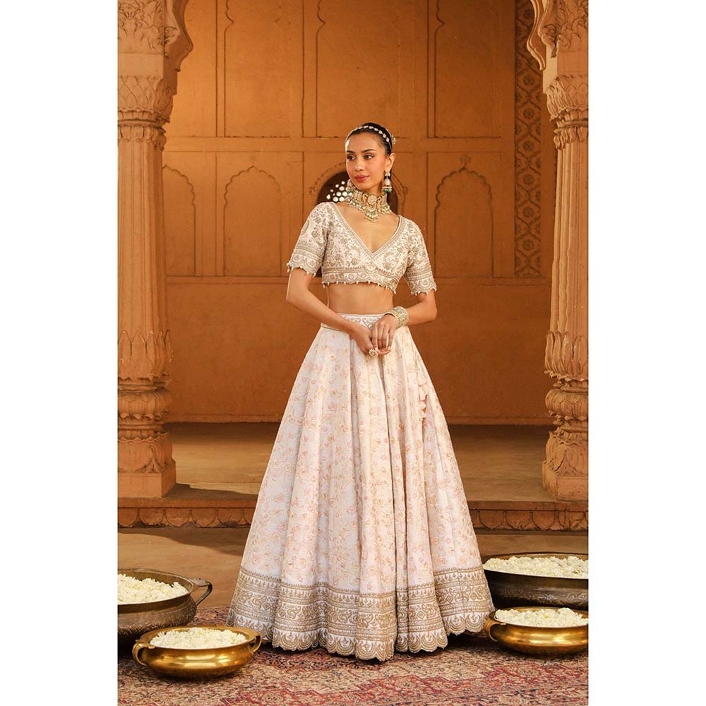 Sheetal Batra Ivory Lehenga With Blouse And Dupatta (Set of 3)