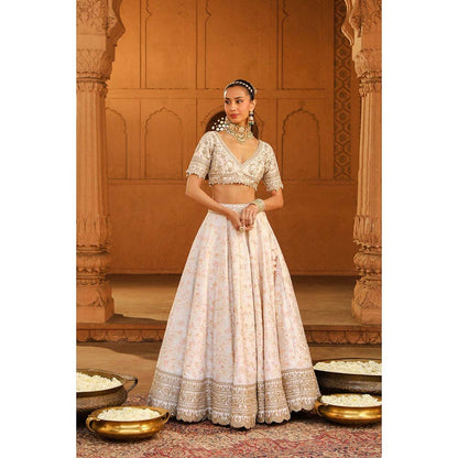 Sheetal Batra Ivory Lehenga With Blouse And Dupatta (Set of 3)
