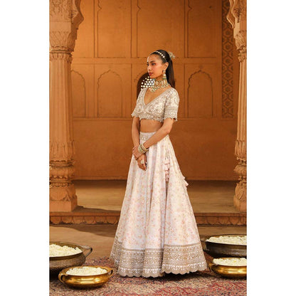 Sheetal Batra Ivory Lehenga With Blouse And Dupatta (Set of 3)