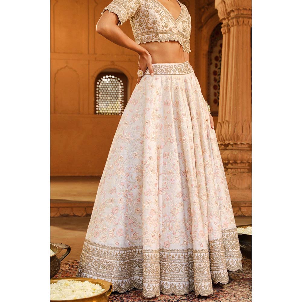 Sheetal Batra Ivory Lehenga With Blouse And Dupatta (Set of 3)