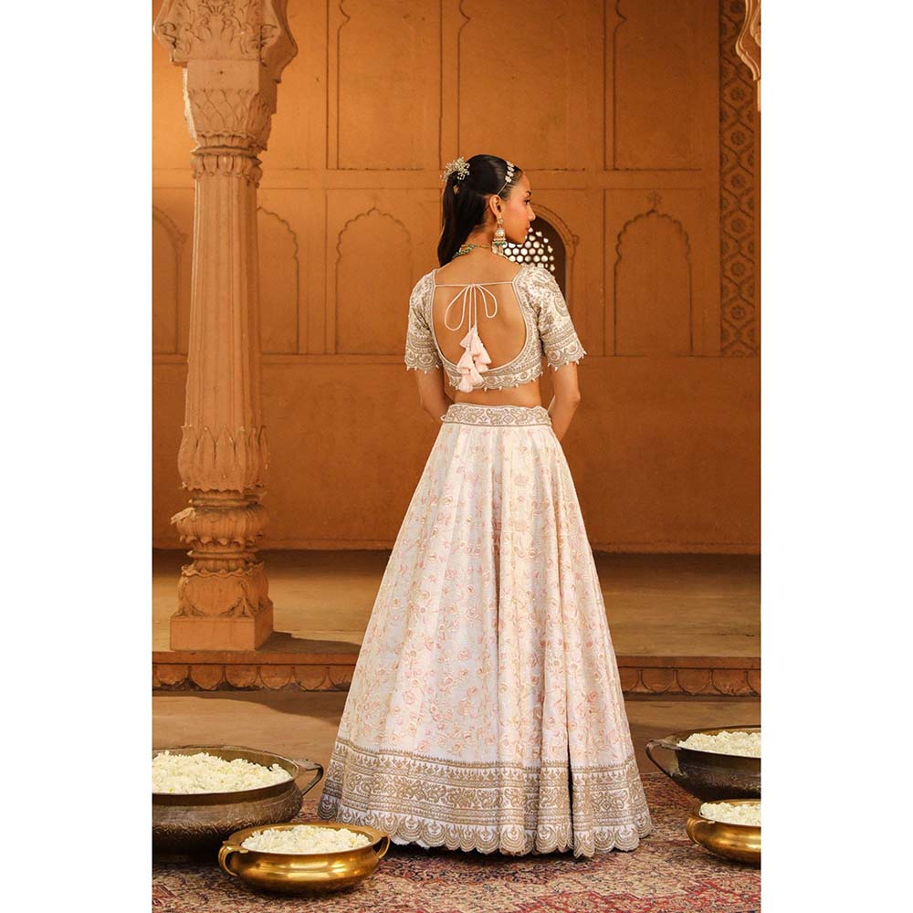Sheetal Batra Ivory Lehenga With Blouse And Dupatta (Set of 3)
