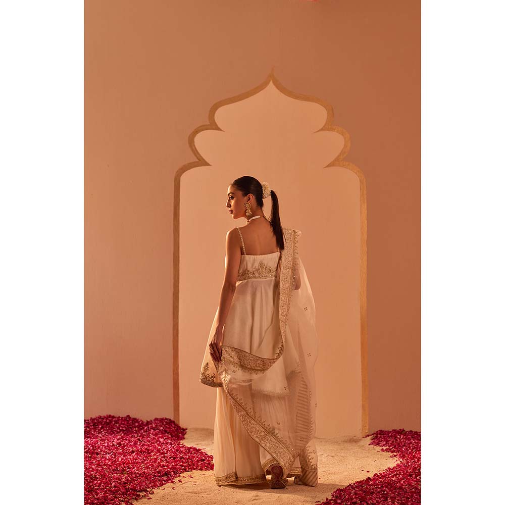 Sheetal Batra Ivory Kurta With Sharara And Dupatta (Set of 3)