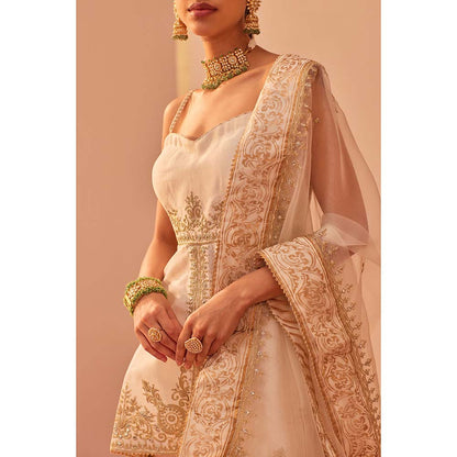Sheetal Batra Ivory Kurta With Sharara And Dupatta (Set of 3)