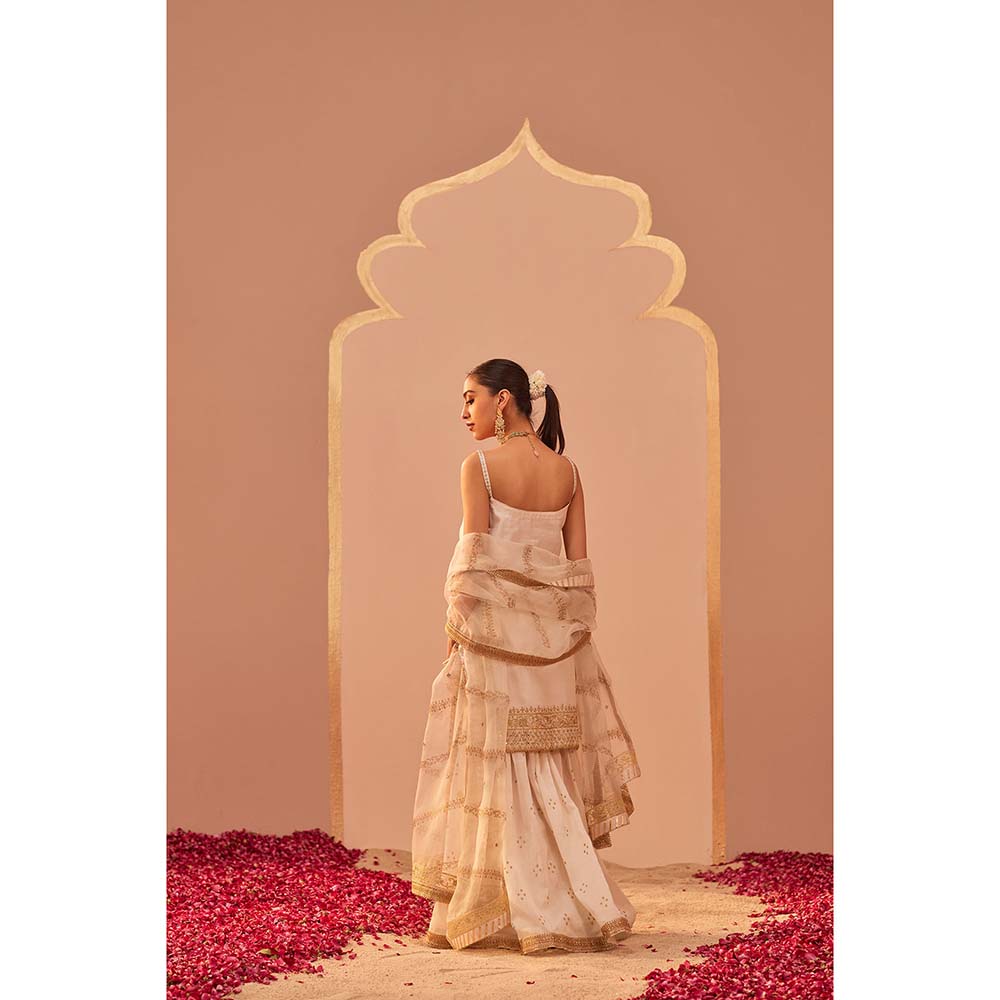 Sheetal Batra Ivory Kurta With Sharara And Dupatta (Set of 3)