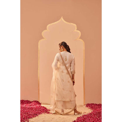 Sheetal Batra Ivory Zaniab Kurta With Palazzo And Dupatta (Set of 3)