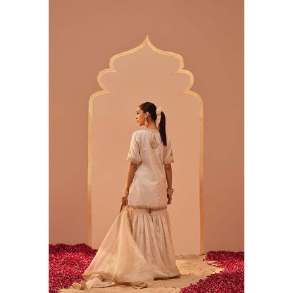 Sheetal Batra Ivory Kurta With Sharara And Dupatta (Set of 3)