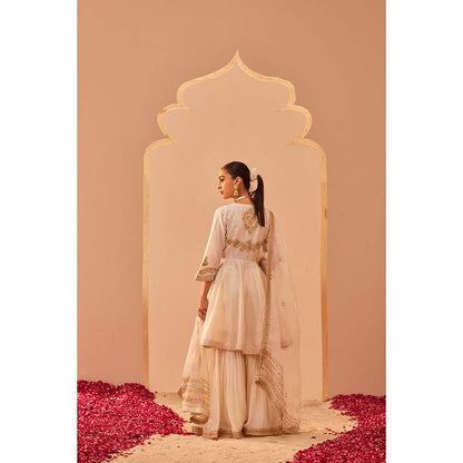 Sheetal Batra Ivory Kurta With Sharara And Dupatta (Set of 3)
