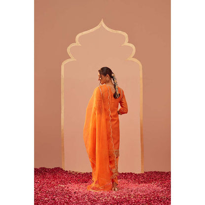 Sheetal Batra Orange Kurta With Salwar And Dupatta (Set of 3)