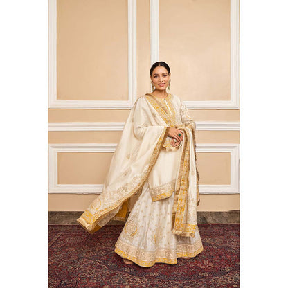 Sheetal Batra Ivory Kurta With Sharara And Dupatta (Set of 3)