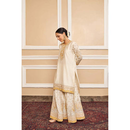 Sheetal Batra Ivory Kurta With Sharara And Dupatta (Set of 3)