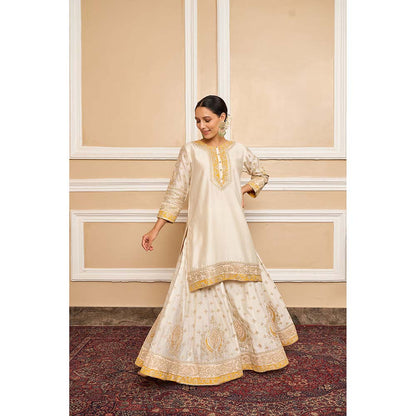 Sheetal Batra Ivory Kurta With Sharara And Dupatta (Set of 3)
