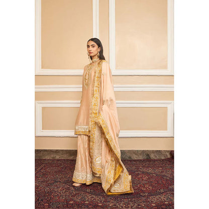 Sheetal Batra Beige Kurta With Sharara And Dupatta (Set of 3)