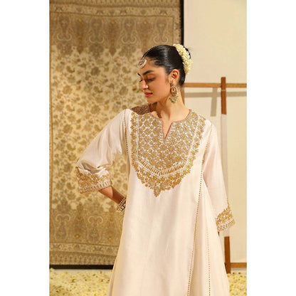 Sheetal Batra Ivory Shaheen Kurta with Salwar (Set of 2)