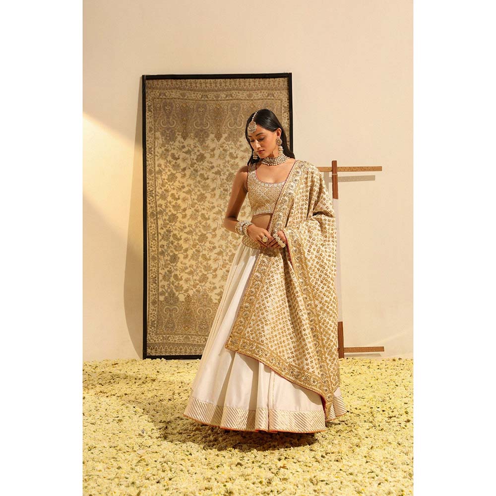 Sheetal Batra Ivory Aayan Blouse with Lehenga and Dupatta (Set of 3)