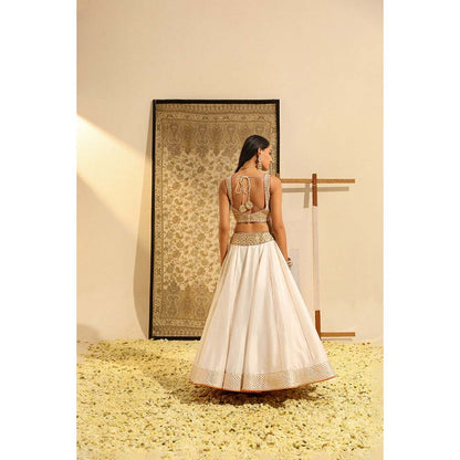 Sheetal Batra Ivory Aayan Blouse with Lehenga and Dupatta (Set of 3)