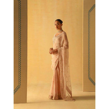 Sheetal Batra Maliha Rose Pink Embellished Saree with Stitched Blouse