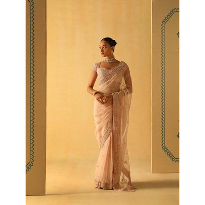 Sheetal Batra Maliha Rose Pink Embellished Saree with Stitched Blouse