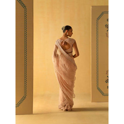 Sheetal Batra Maliha Rose Pink Embellished Saree with Stitched Blouse