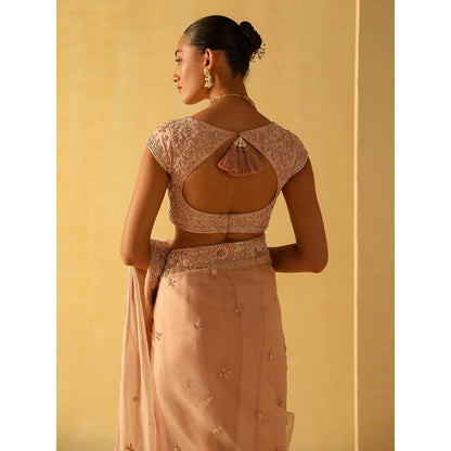 Sheetal Batra Maliha Rose Pink Embellished Saree with Stitched Blouse