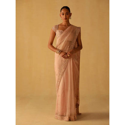 Sheetal Batra Maliha Rose Pink Embellished Saree with Stitched Blouse