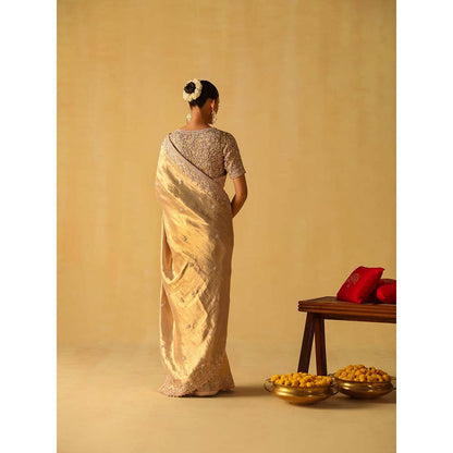 Sheetal Batra Saraa Gold Embellished Saree with Stitched Blouse