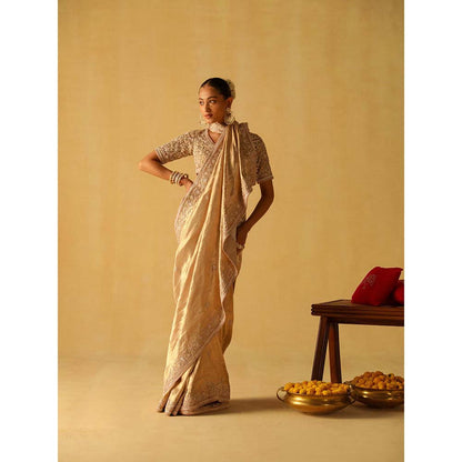 Sheetal Batra Saraa Gold Embellished Saree with Stitched Blouse