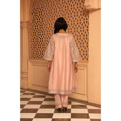 Sheetal Batra Rose Pink Aiman Anarkali Kurta with Salwar (Set of 2)