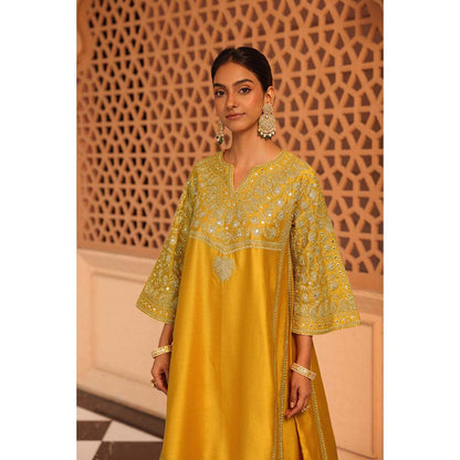 Sheetal Batra Yellow Aiman Anarkali Kurta with Salwar (Set of 2)