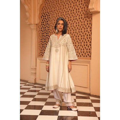 Sheetal Batra Daisy Ivory Aiman Anarkali Kurta with Salwar (Set of 2)