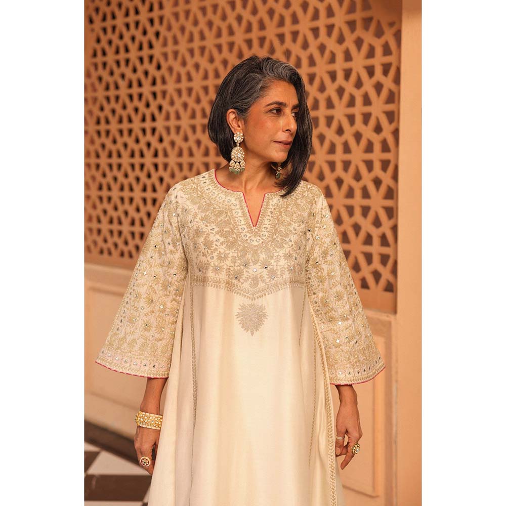 Sheetal Batra Daisy Ivory Aiman Anarkali Kurta with Salwar (Set of 2)