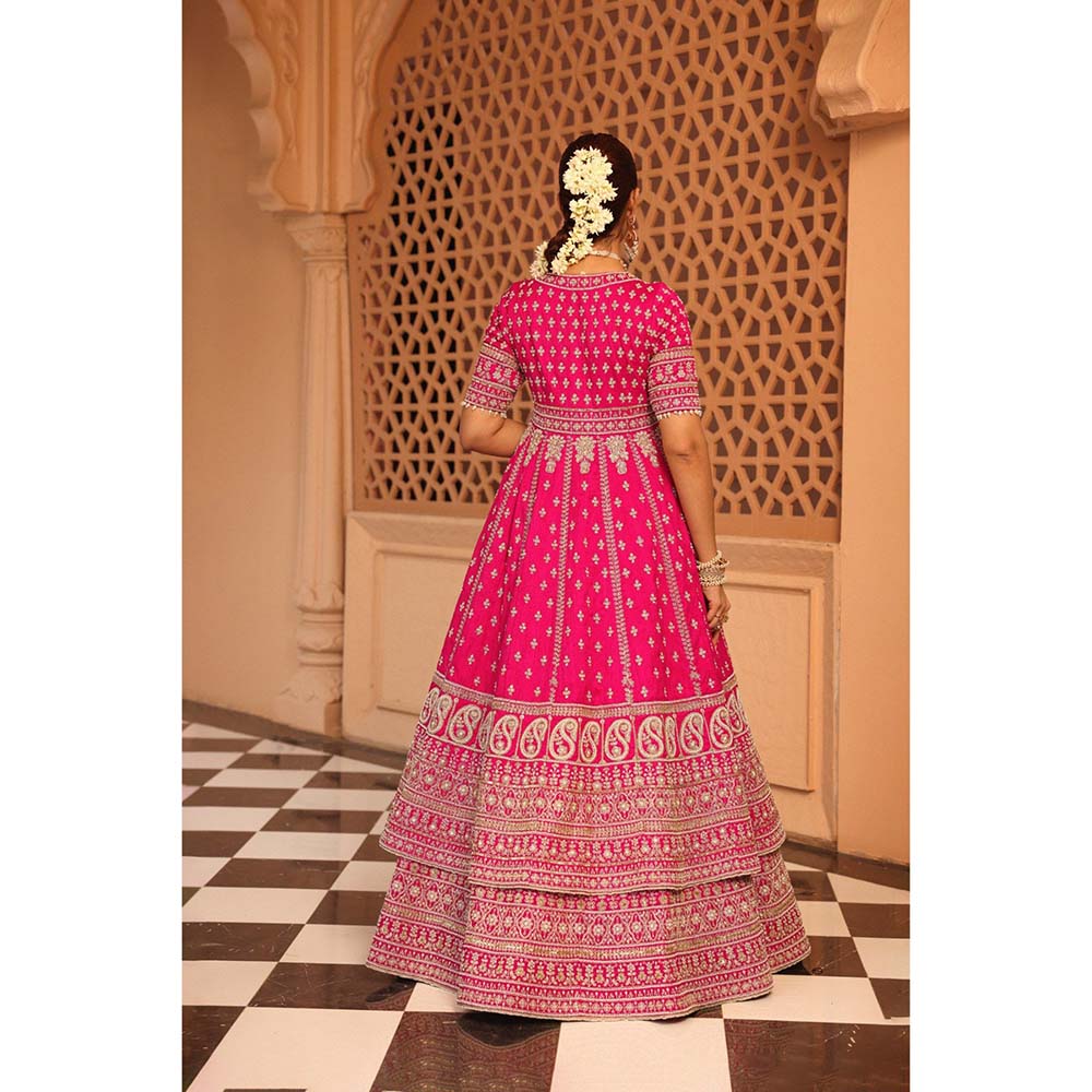 Sheetal Batra Naila Hot Pink Anarkali with Lehenga and Dupatta (Set of 3)