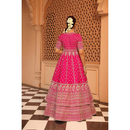 Sheetal Batra Naila Hot Pink Anarkali with Lehenga and Dupatta (Set of 3)