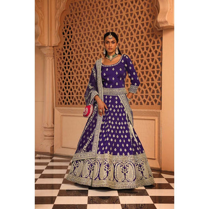 Sheetal Batra Aasmaa Purple Lehenga with Choli and Dupatta (Set of 3)