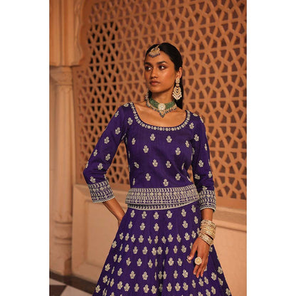 Sheetal Batra Aasmaa Purple Lehenga with Choli and Dupatta (Set of 3)