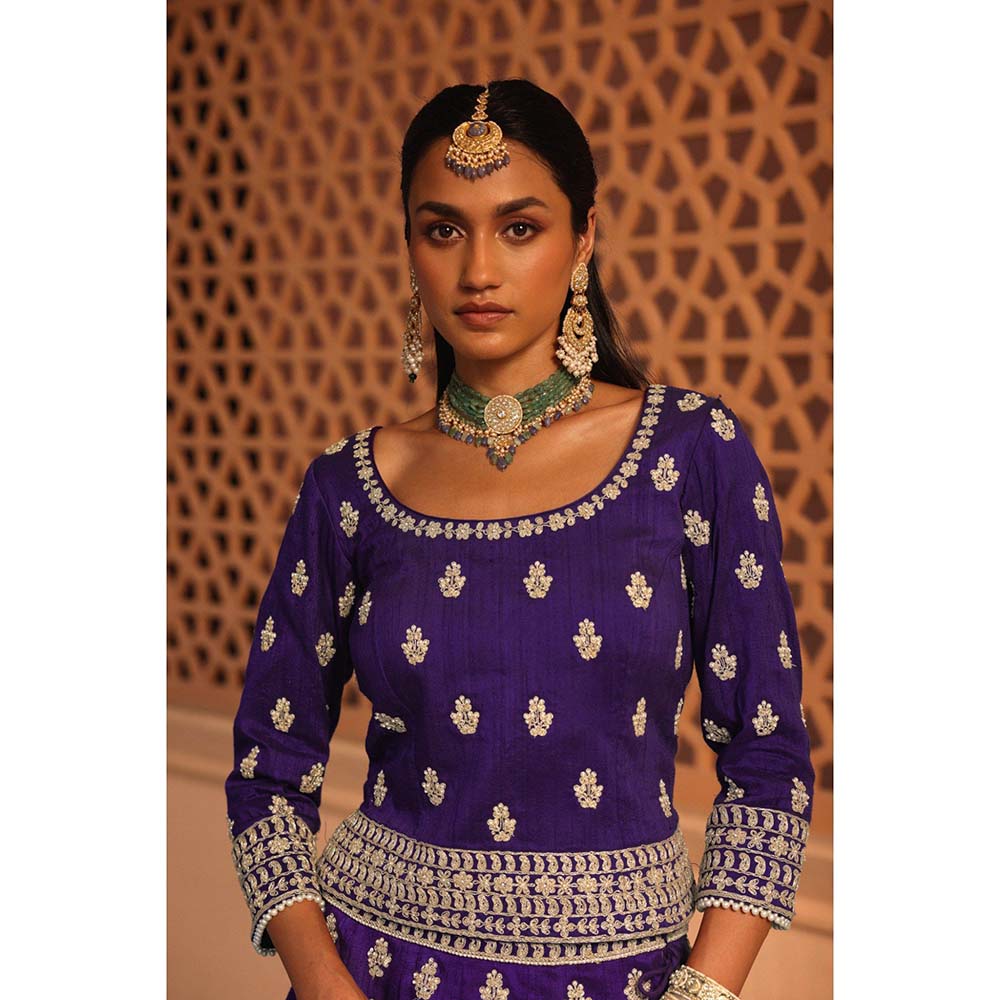 Sheetal Batra Aasmaa Purple Lehenga with Choli and Dupatta (Set of 3)