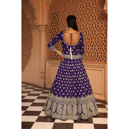 Sheetal Batra Aasmaa Purple Lehenga with Choli and Dupatta (Set of 3)