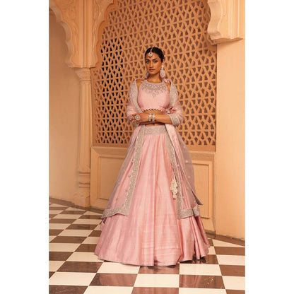 Sheetal Batra Humeyra Rose Pink Lehenga with Blouse and Dupatta (Set of 3)