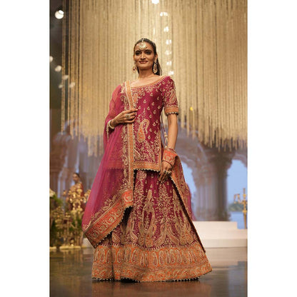 Sheetal Batra Ishwar Hot Pink Kurti with Sharara and Dupatta (Set of 3)