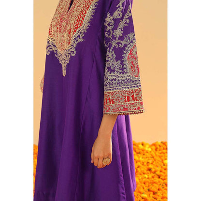 Sheetal Batra Mohsina Purple Short Kalidar Chauga Kurta and Salwar (Set of 2)