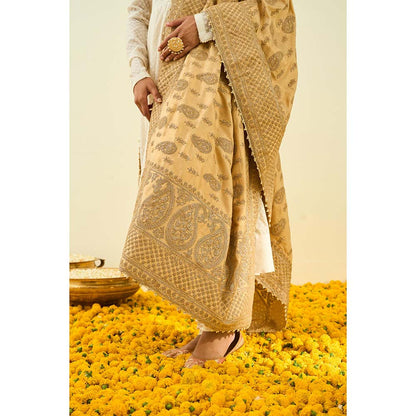 Sheetal Batra Gold Tilla Embroidery Dupatta