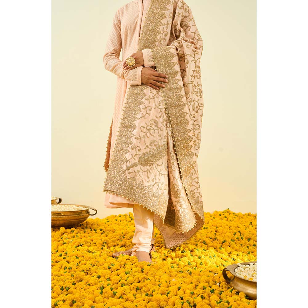 Sheetal Batra Rose Gold Seguidilla Embroidery Dupatta