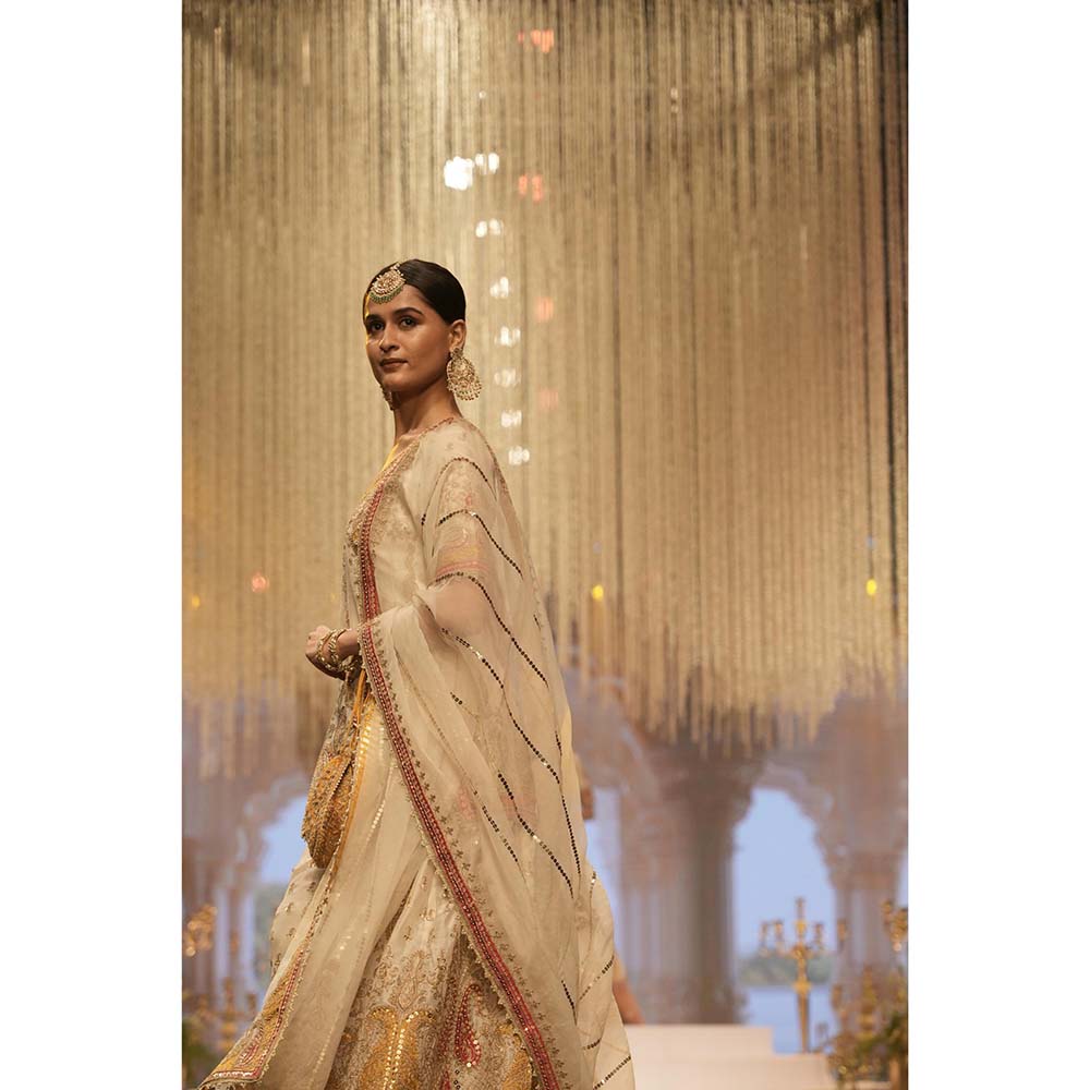 Sheetal Batra Ivory Kurti with Sharara and Dupatta (Set of 3)