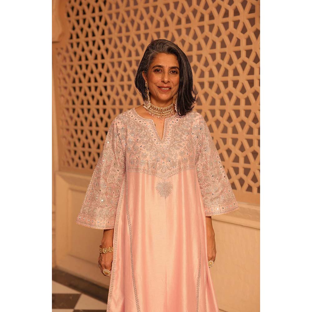 Sheetal Batra Pink Aiman Chauga Kurta with Salwar and Dupatta (Set of 3)