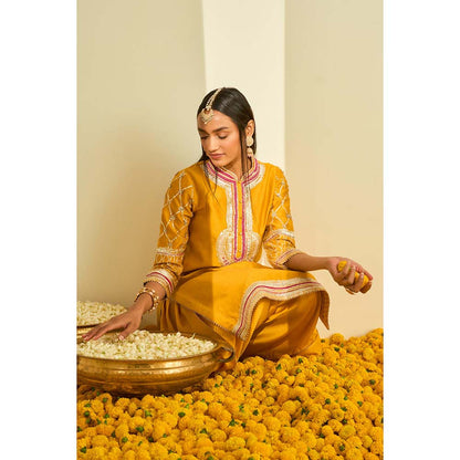 Sheetal Batra Yellow Kurta with Dhoti (Set of 2)