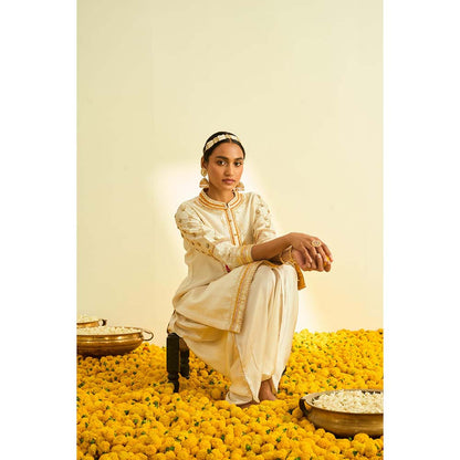 Sheetal Batra Ivory Kurta with Dhoti (Set of 2)
