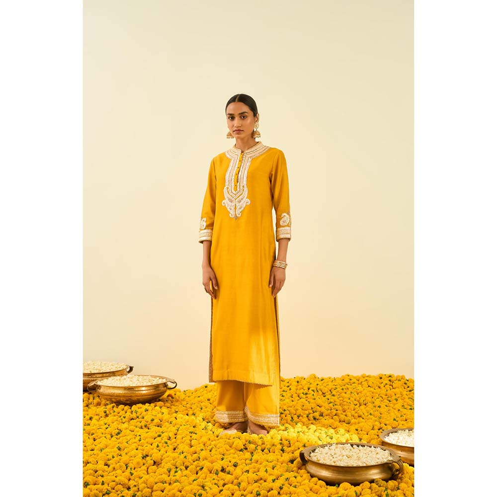 Sheetal Batra Yellow Kurta with Palazzo (Set of 2)