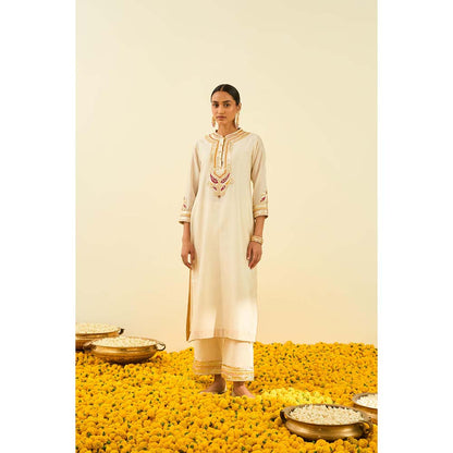 Sheetal Batra Ivory Kurta with Palazzo (Set of 2)