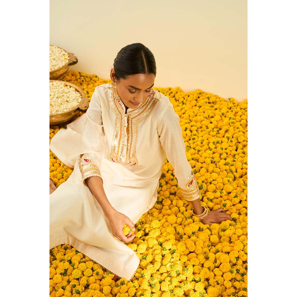 Sheetal Batra Ivory Kurta with Palazzo (Set of 2)