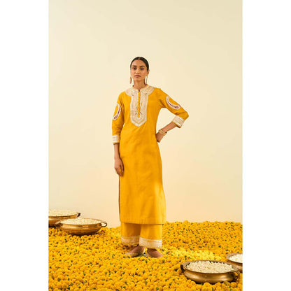 Sheetal Batra Yellow Kurta with Palazzo (Set of 2)