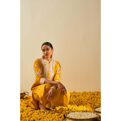 Sheetal Batra Yellow Kurta with Palazzo (Set of 2)